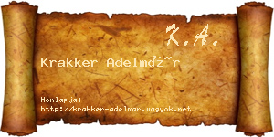 Krakker Adelmár névjegykártya